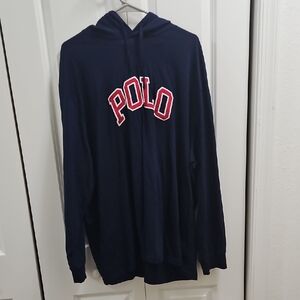Polo by Ralph Lauren Navy Hoodie with Red Lettering